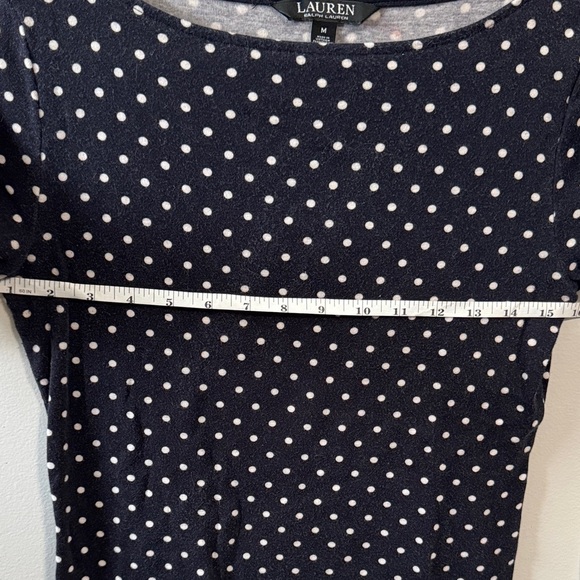 Ralph Lauren Navy and White Polka Dot Short Sleeve Top - Picture 6 of 6